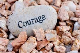 Stone with the word Courage