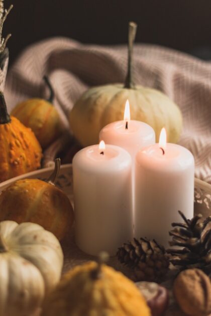 Candles and pumkins