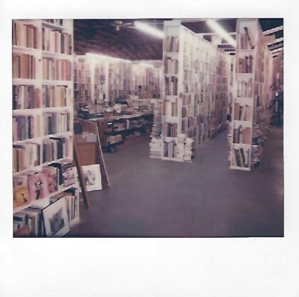 A photo of the interior of a book store.