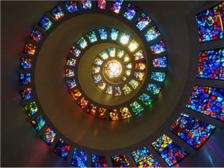 Colorful stained glass spiral