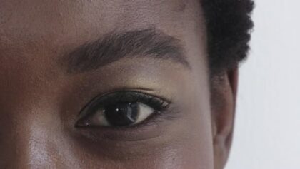 Eye of young black person