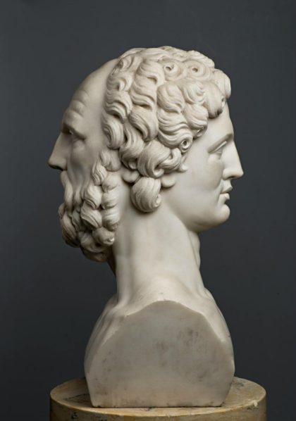 Bust of the Roman god Janus, who looks both forward and backward