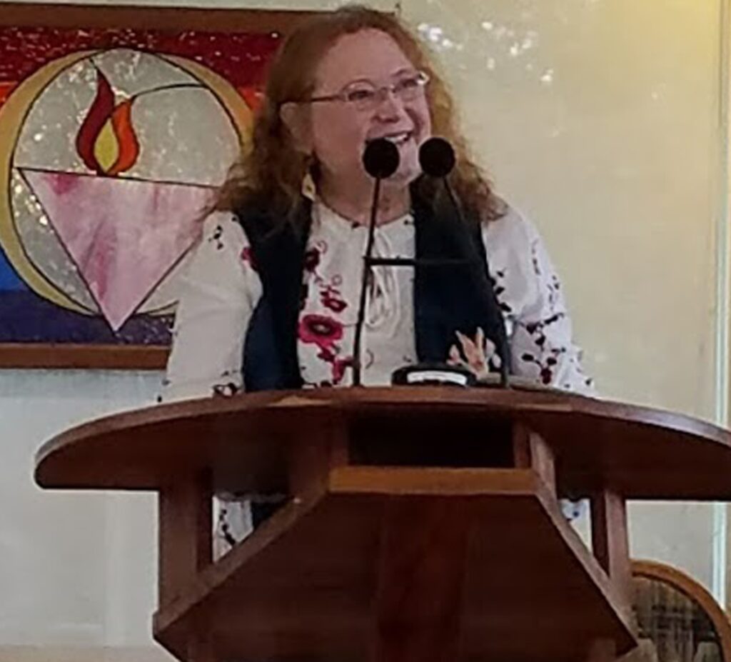 Rev. Joy Atkinson at pulpit