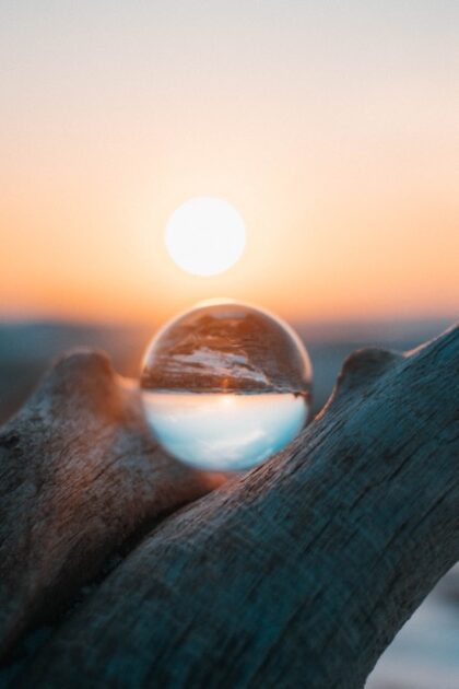 Reflection in a glass globe